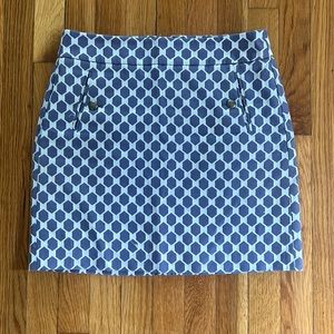 LOFT. Purple and gray geometric design skirt.